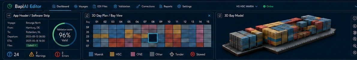 BaplAI Vessel Control Room dashboard
